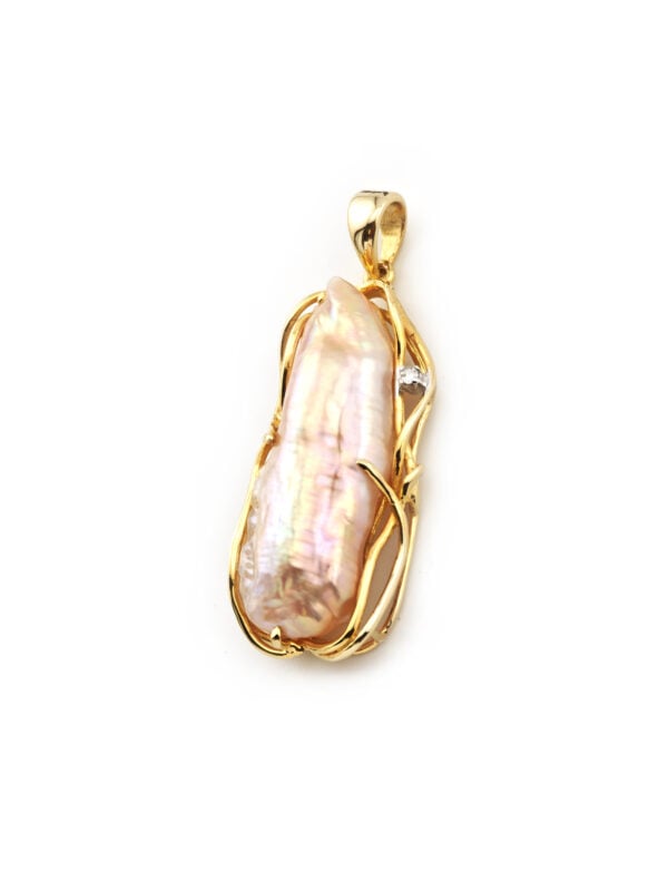 Barockperle Anhänger mit Diamant 585er Gold (4)