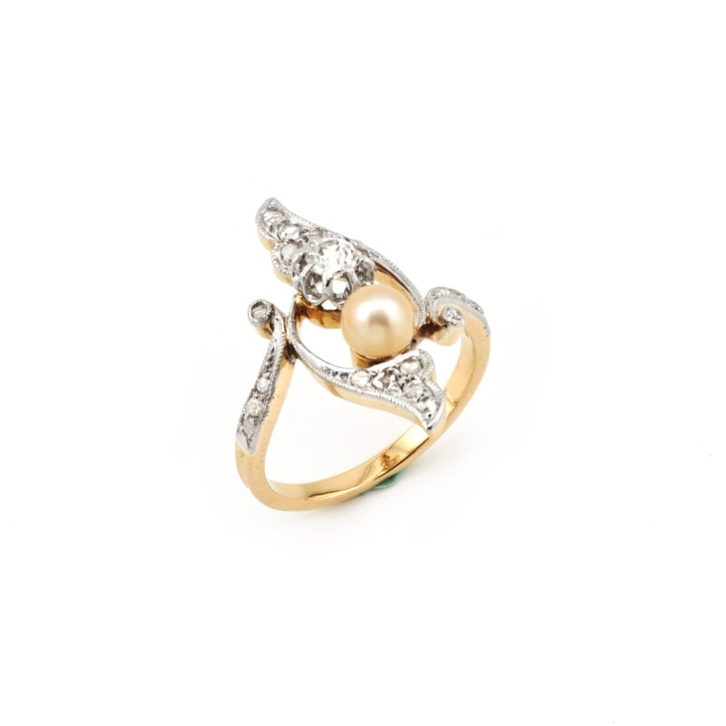 Belle Époque Diamantring 750er Gold um 1900 1 Belle Époque Diamantring 750er Gold um 1900