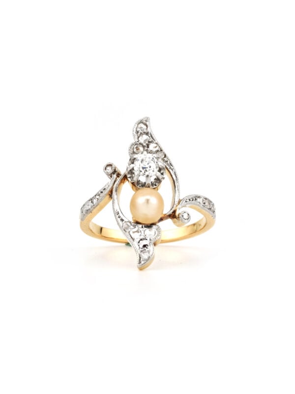 Belle Époque Diamantring 750er Gold um 1900 (5)