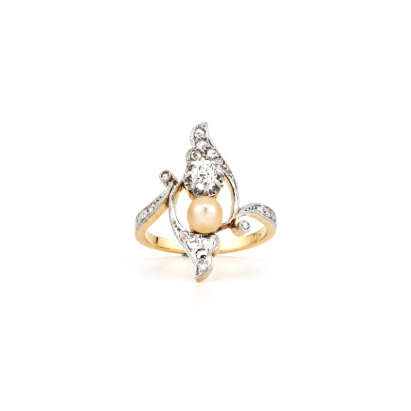 Belle Époque Diamantring 750er Gold um 1900 2 Belle Époque Diamantring 750er Gold um 1900