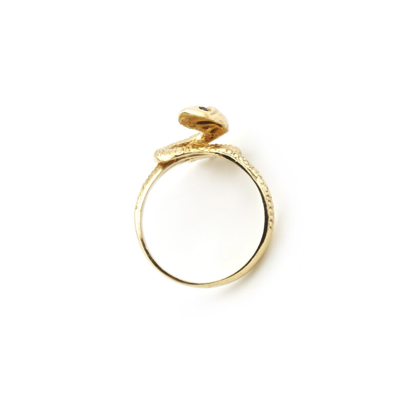 Detailreicher Schlangenring 585er Gold mit Saphir 5 Detailreicher Schlangenring 585er Gold mit Saphir