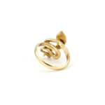 Detailreicher Schlangenring 585er Gold mit Saphir