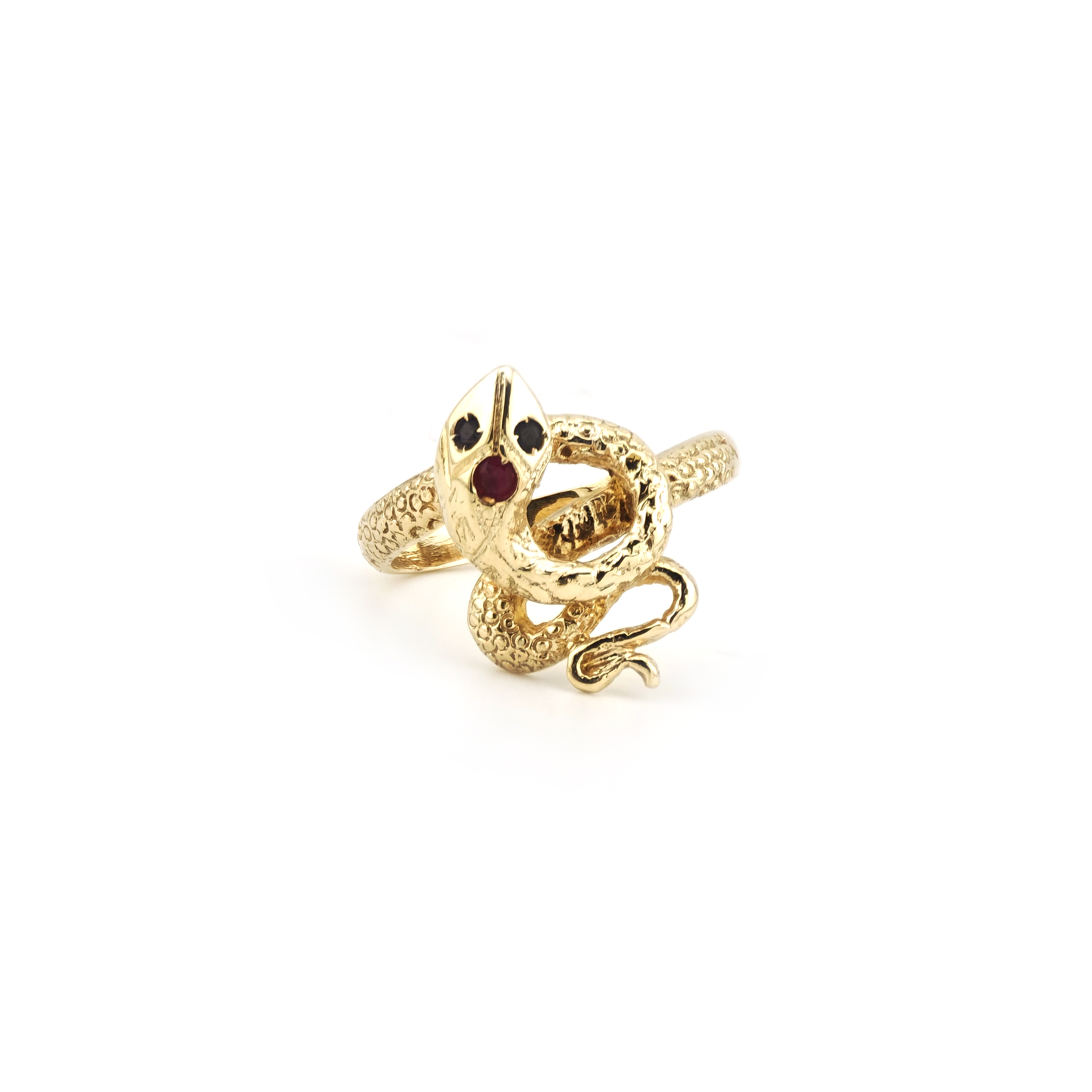Home Juwelier Göze 19 Detailreicher Schlangenring 585er Gold mit Saphir (5)