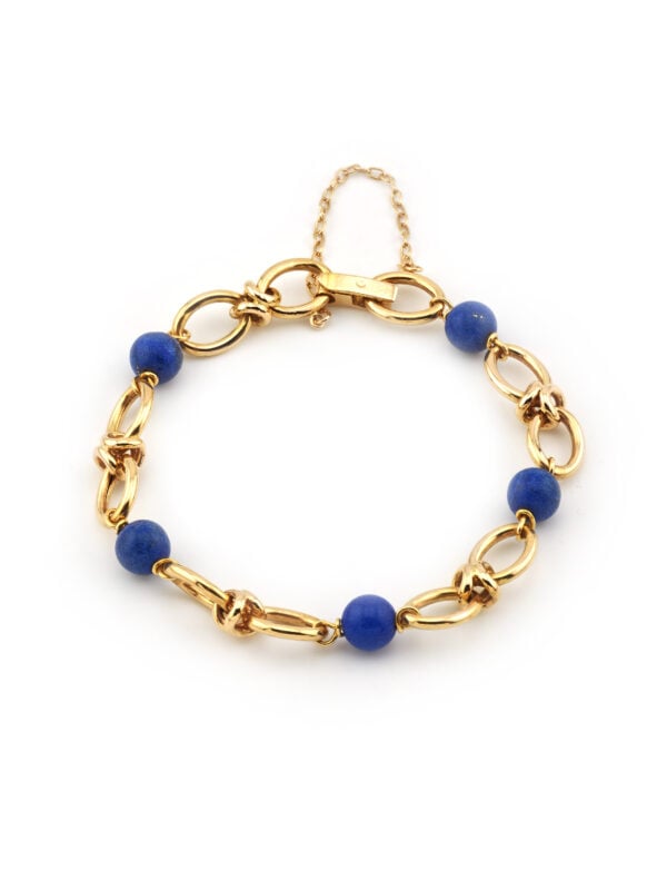 Edles Lapislazuli Knoten Armband 750er Gold