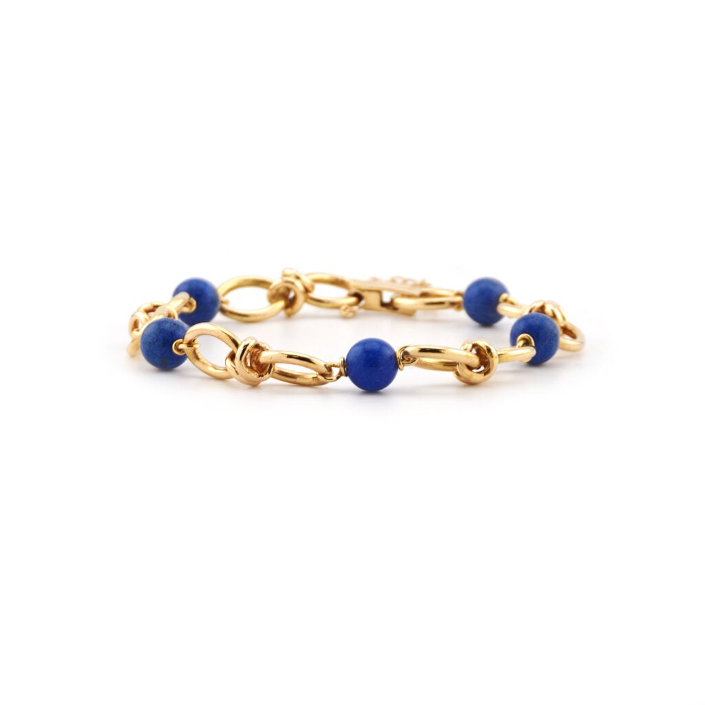 Edles Lapislazuli Knoten Armband 750er Gold (4)