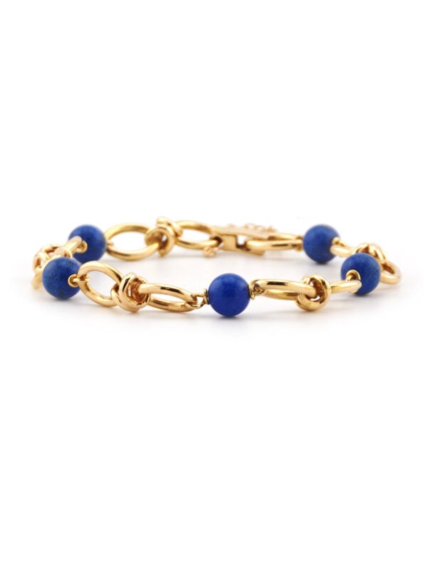 Edles Lapislazuli Knoten Armband 750er Gold (4)