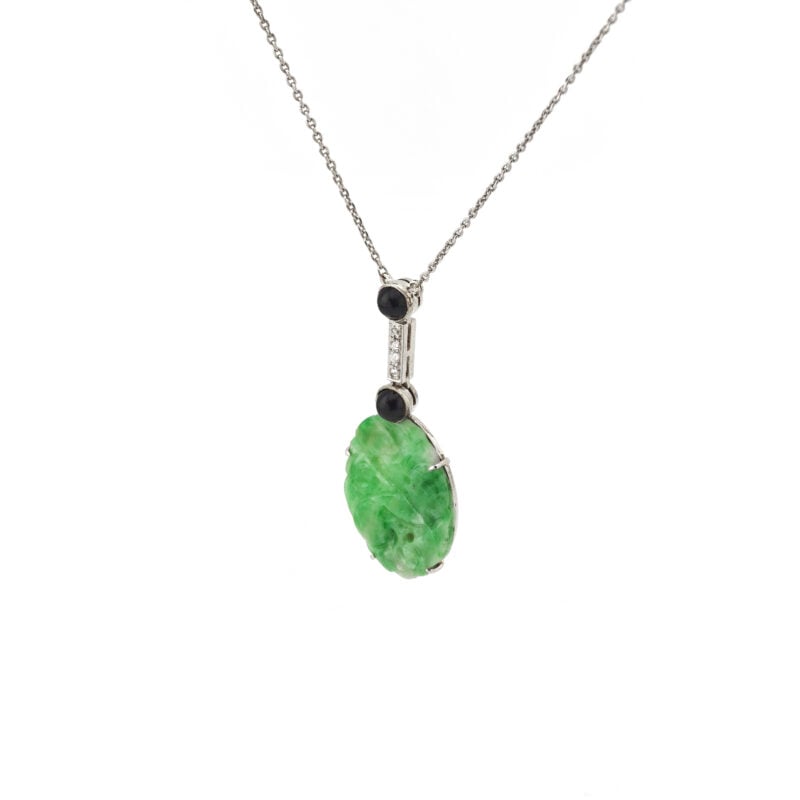 Jade Collier Niederlande um 1955 585er Gold 2 Jade Collier Niederlande um 1955 585er Gold