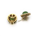Jade Vintage Ohrringe mit Saatperlen 585er Gold
