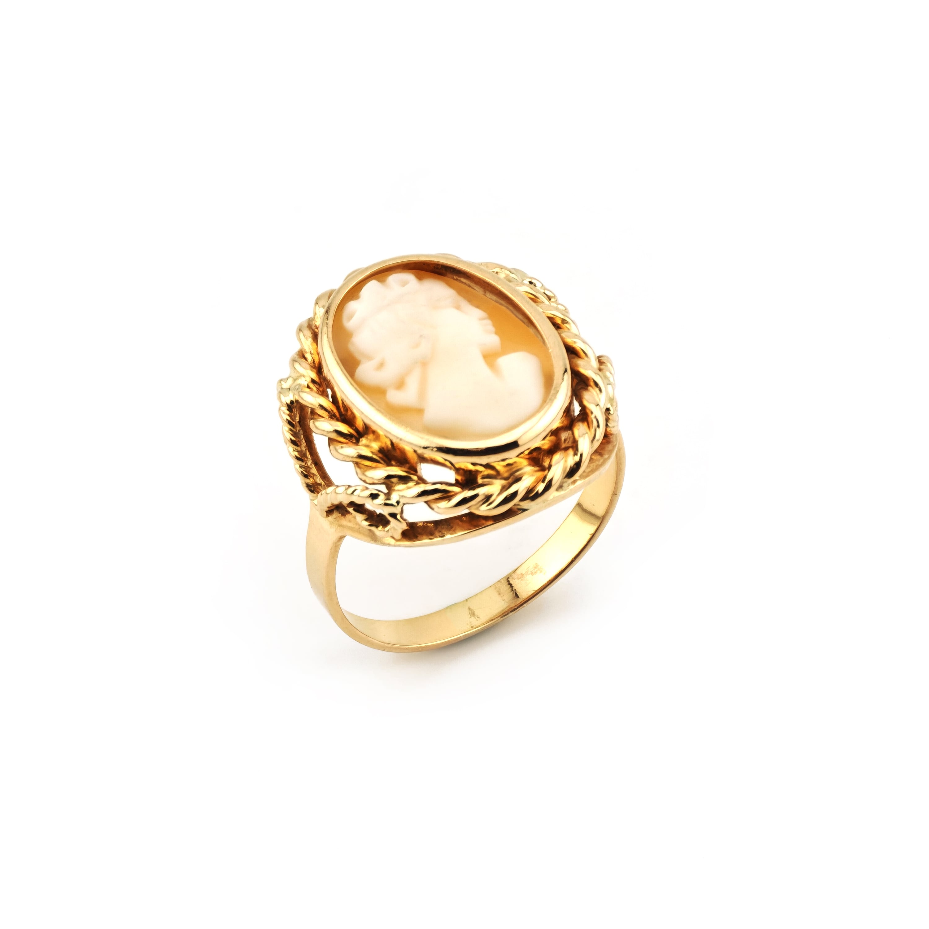 Mid Century Vintage Kamee Ring 750er Gold (1)