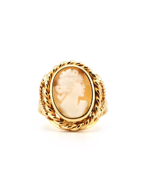 Mid Century Vintage Kamee Ring 750er Gold (5)