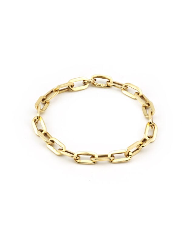 Paperclip / Anker Armband halbmassiv 585er Gold