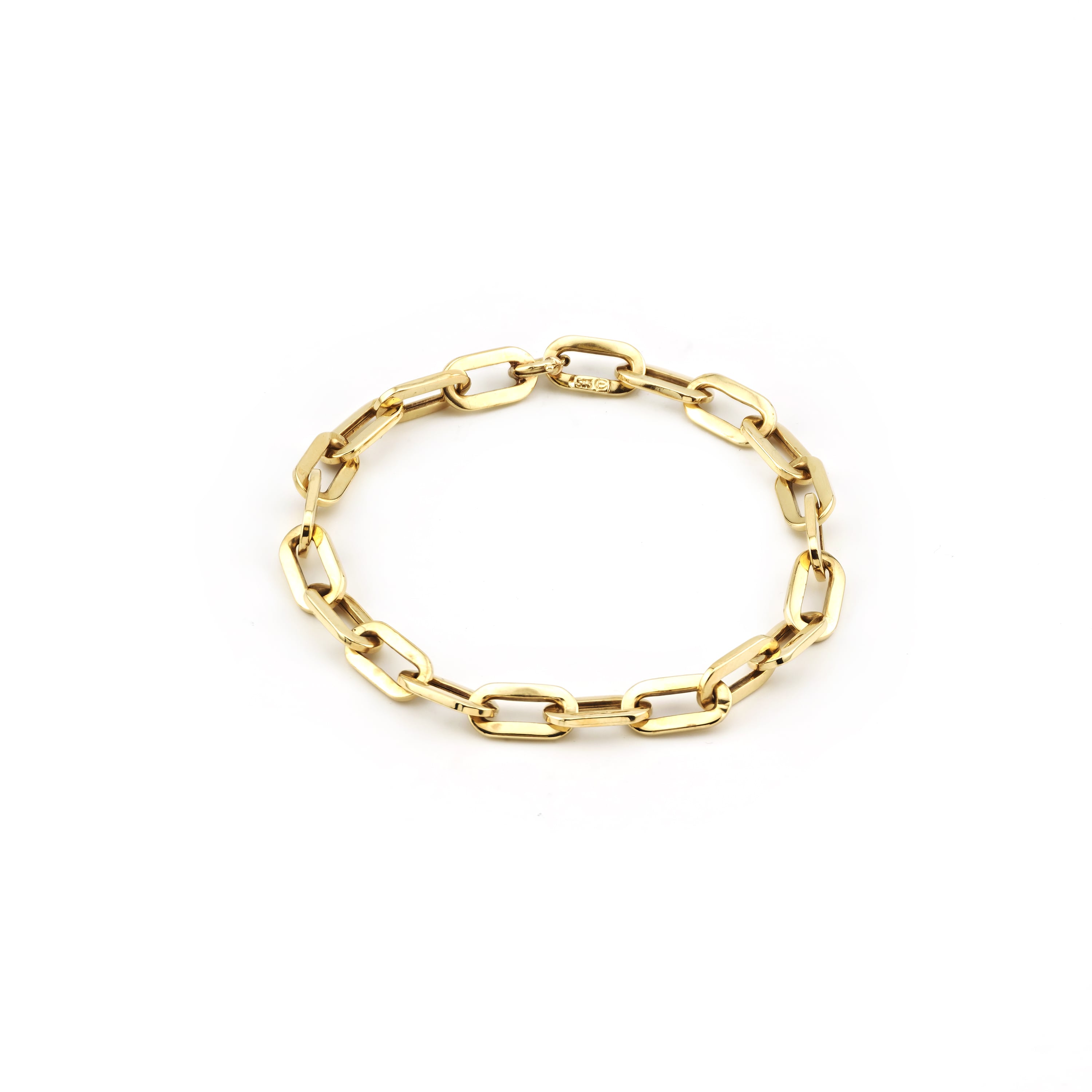 Paperclip / Anker Armband halbmassiv 585er Gold