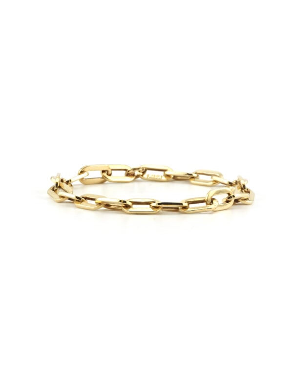 Paperclip Anker Armband halbmassiv 585er Gold (4)