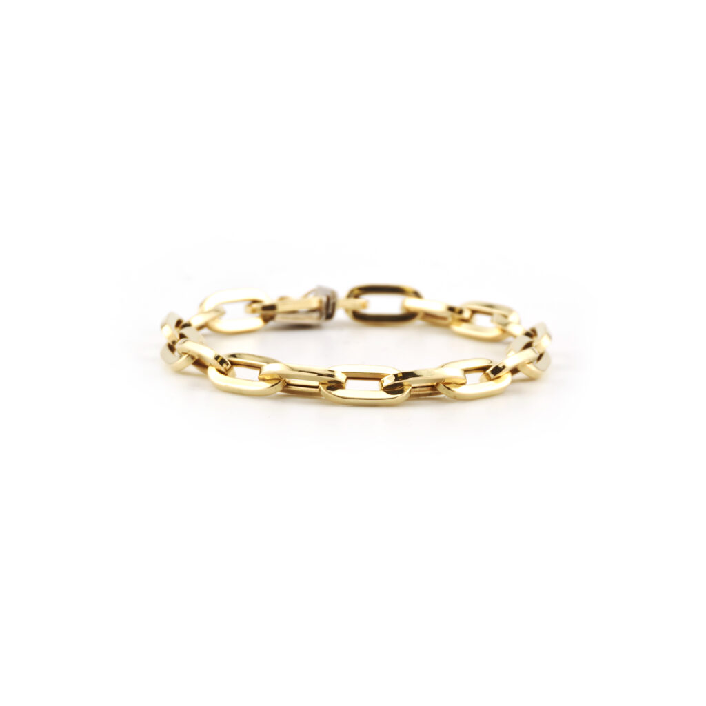 Paperclip Armband Italien halbmassiv 585er Gold (4)