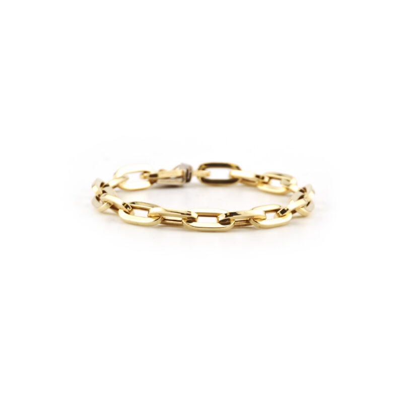 Paperclip Armband Italien halbmassiv 585er Gold 2 Paperclip Armband Italien halbmassiv 585er Gold