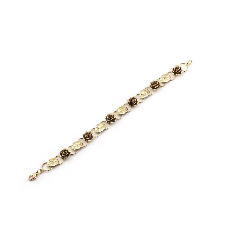 Romantisches Rosenblüten Armband Gelbgold 4 Romantisches Rosenblüten Armband Gelbgold