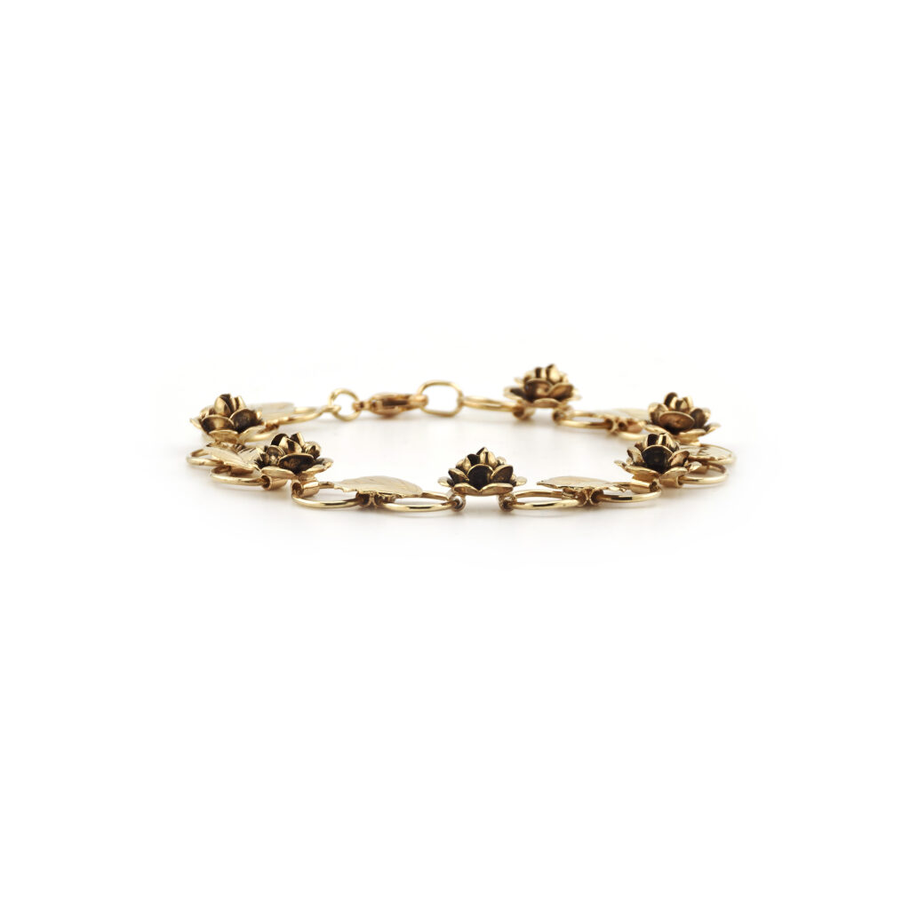 Romantisches Rosenblüten Armband Gelbgold (4)