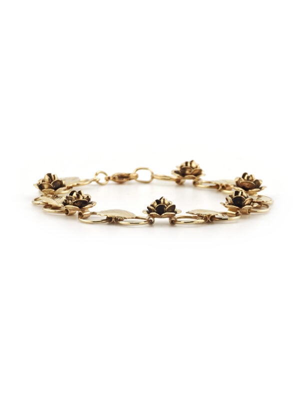 Romantisches Rosenblüten Armband Gelbgold (4)