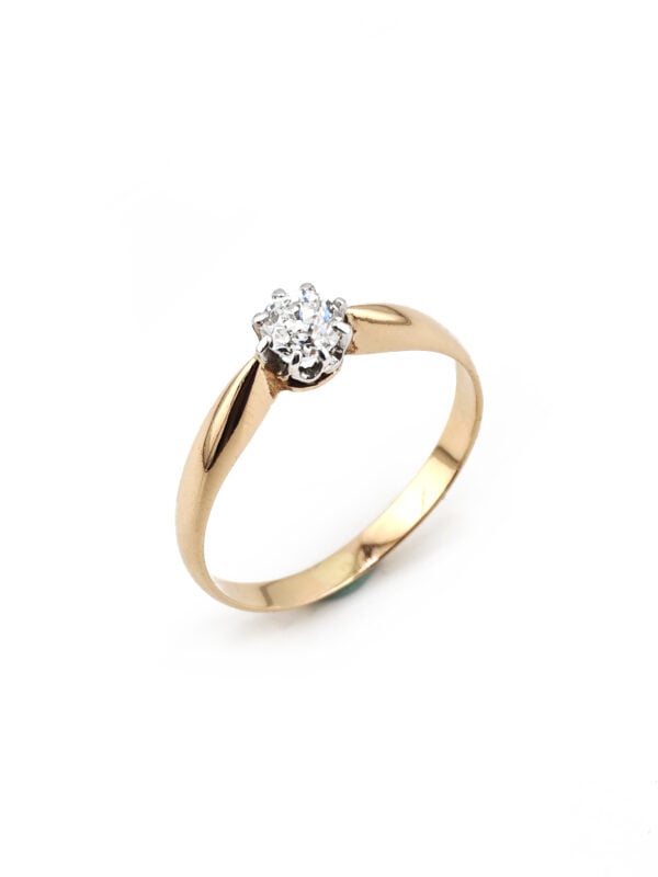 Vintage Solitärring 0,35 ct Rosegold / Platin 585er