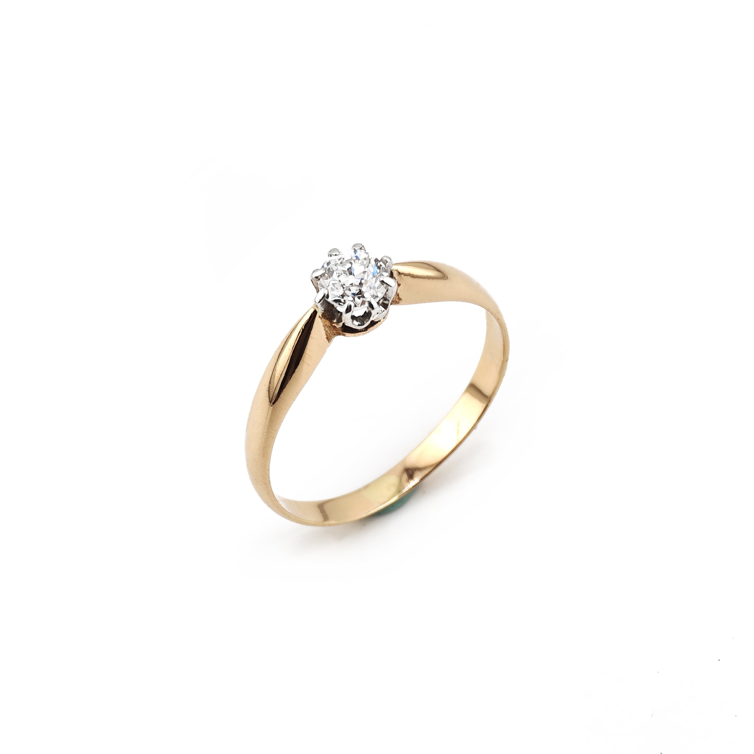 Vintage Solitärring 0,35 ct Rosegold Platin 585er (1)