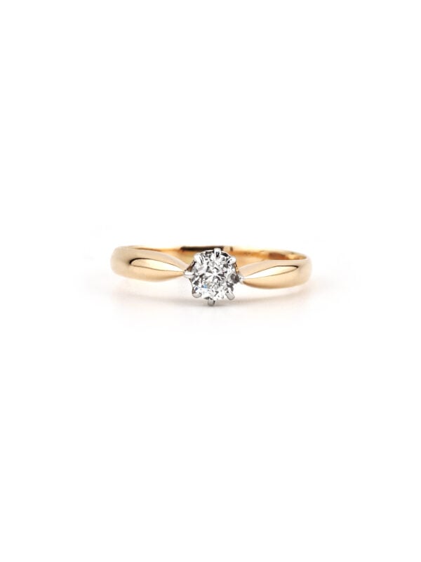 Vintage Solitärring 0,35 ct Rosegold Platin 585er (5)