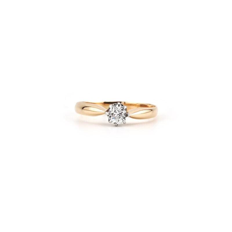 Vintage Solitärring 0,35 ct Rosegold / Platin 585er