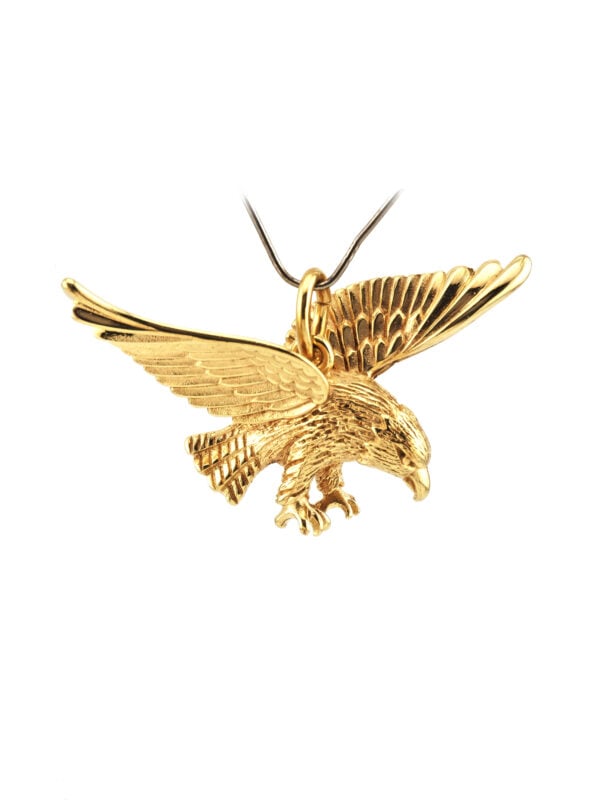 Adler Anhänger 3D mit Rundöse Gold
