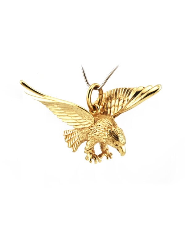 Adler Anhänger 3D mit Rundöse Gold (4)