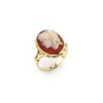 Antik Ring Historismus mit Lagenachat 585er um 1900