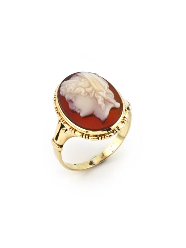Antik Ring Historismus mit Lagenachat 585er um 1900