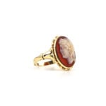Antik Ring Historismus mit Lagenachat 585er um 1900
