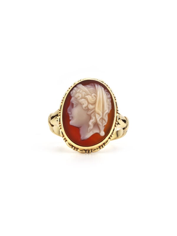 Antik Ring Historismus mit Lagenachat 585er um 1900 (5)