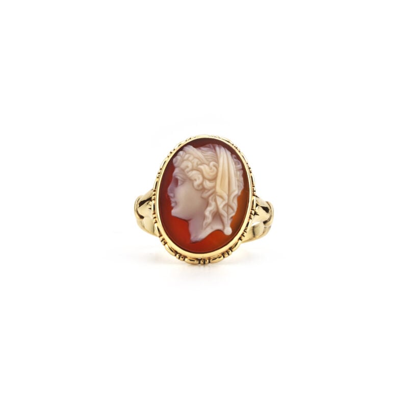 Antik Ring Historismus mit Lagenachat 585er um 1900 2 Antik Ring Historismus mit Lagenachat 585er um 1900