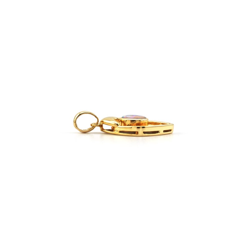 Edler Opal Anhänger Rautenförmig in 750er Gold 4 Edler Opal Anhänger Rautenförmig in 750er Gold