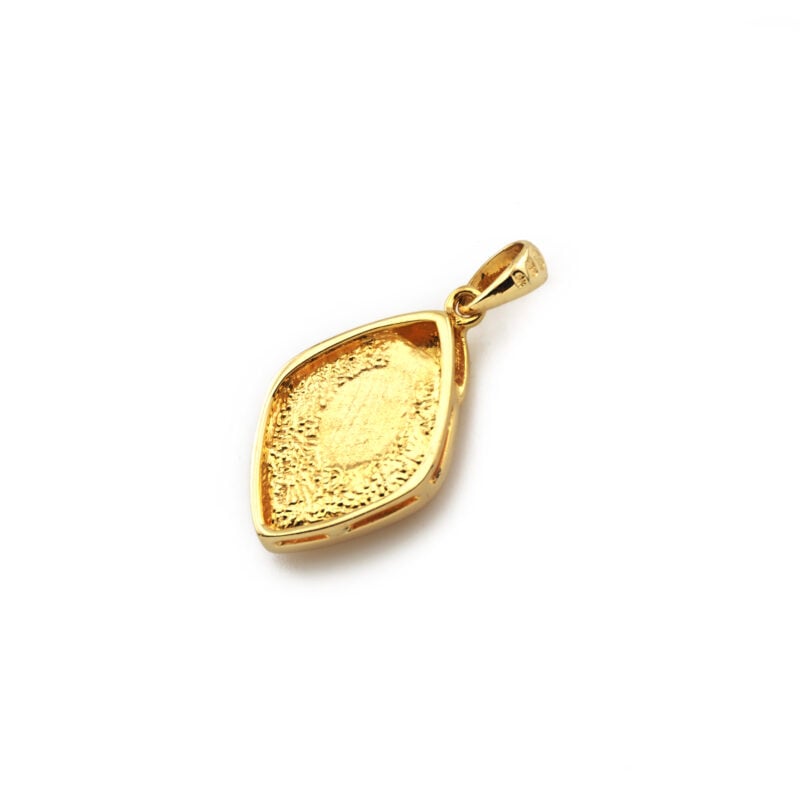 Edler Opal Anhänger Rautenförmig in 750er Gold 3 Edler Opal Anhänger Rautenförmig in 750er Gold