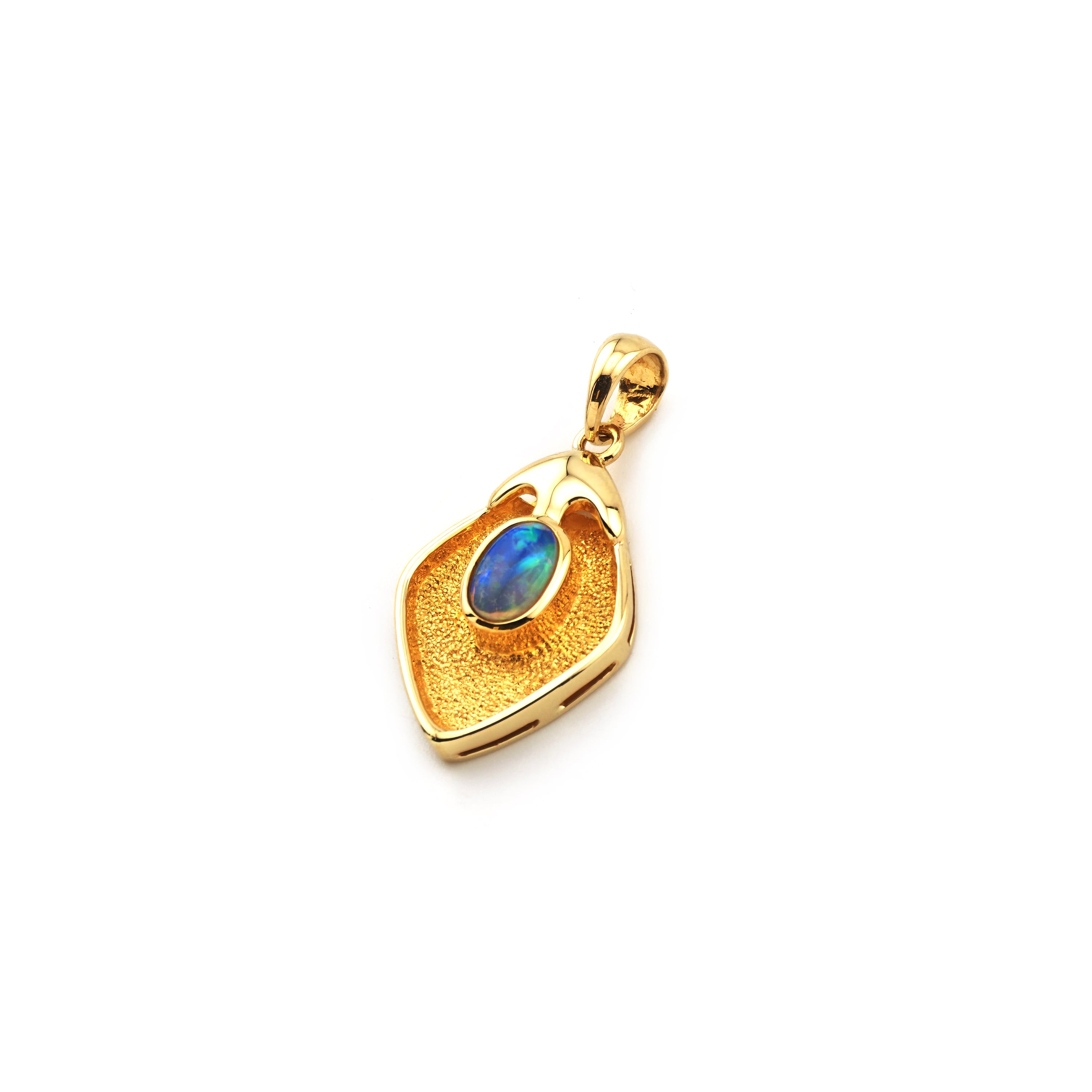 Edler Opal Anhänger Rautenförmig in 750er Gold (4)