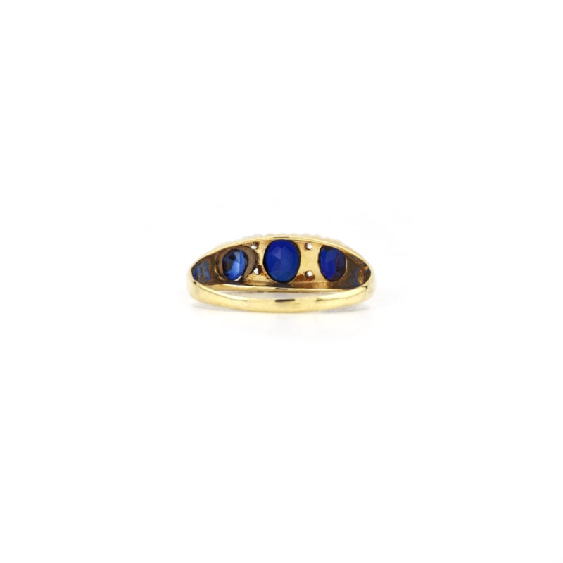 Edler Vintage Saphire / Diamant Ring 585er Gold