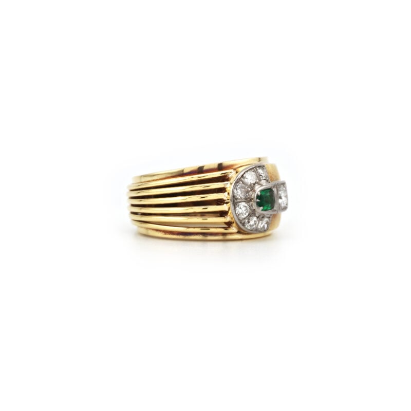 Edler Vintage Smaragd / Diamant Ring 585er Gold