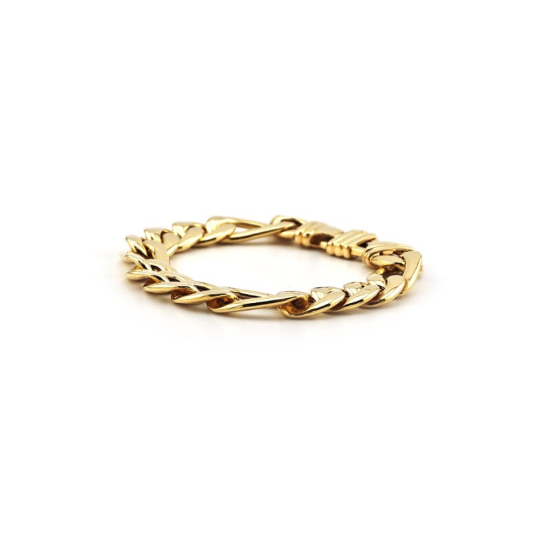 Figaro Armband 13 mm Breit 750er Gold