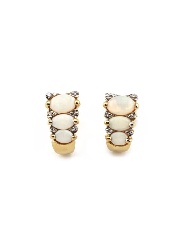 Opal Ohrstecker mit Diamanten 585er Gold