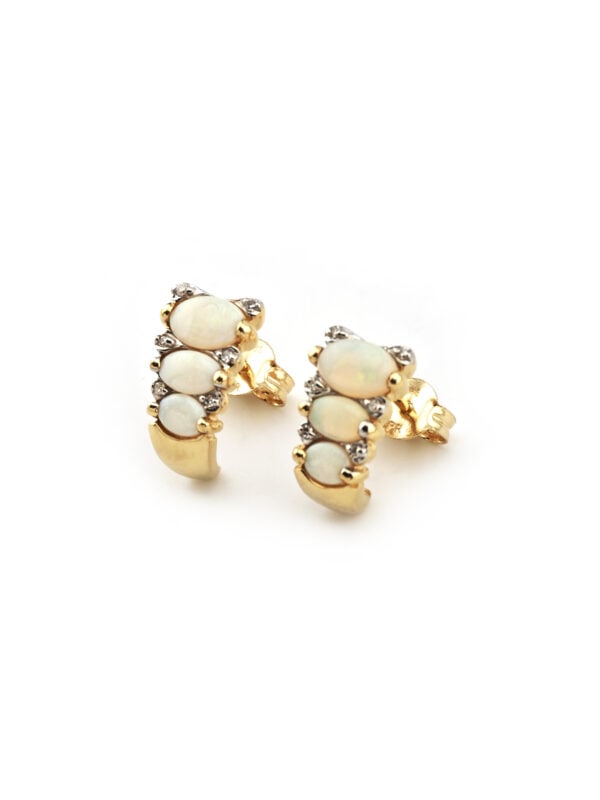 Opal Ohrstecker mit Diamanten 585er Gold (4)
