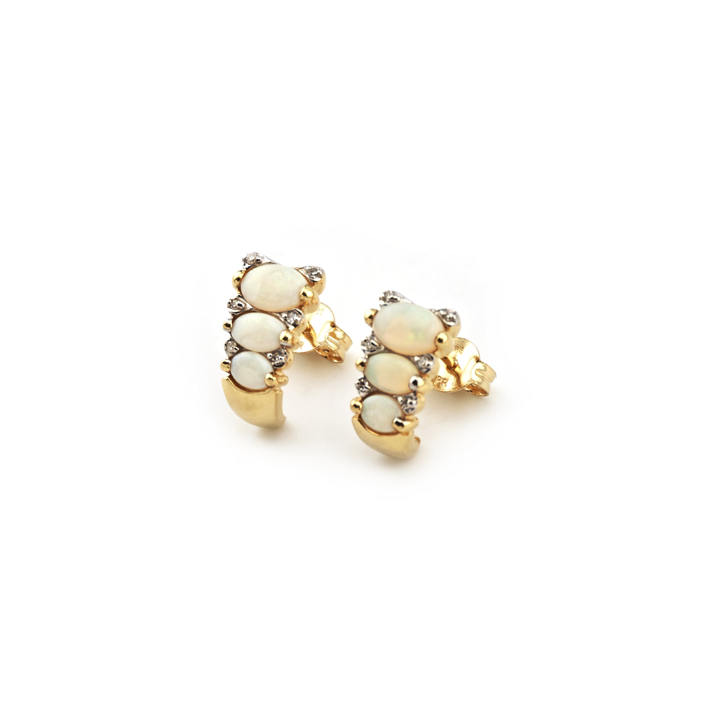 Opal Ohrstecker mit Diamanten 585er Gold (4)