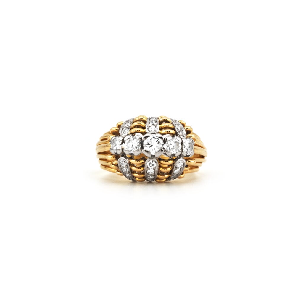 Schilling Designer Diamantring 750er Gold um 1960 (5)