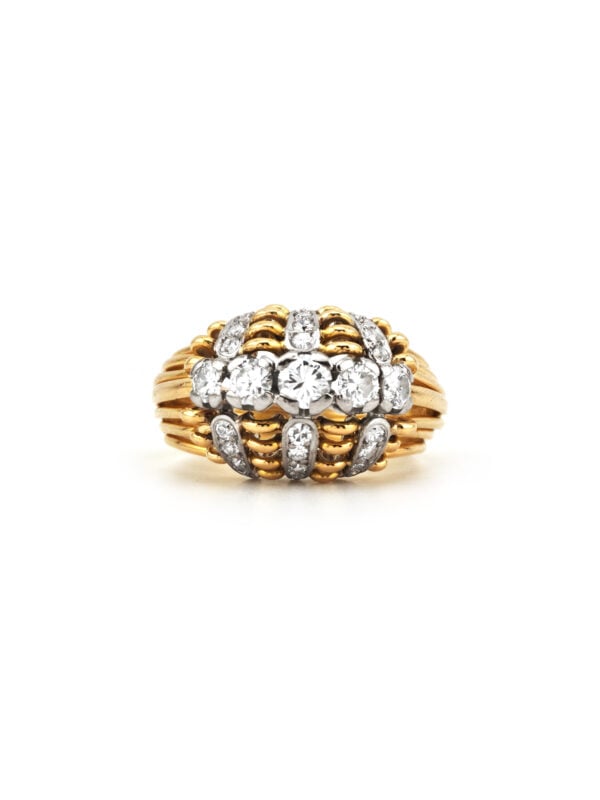 Schilling Designer Diamantring 750er Gold um 1960 (5)