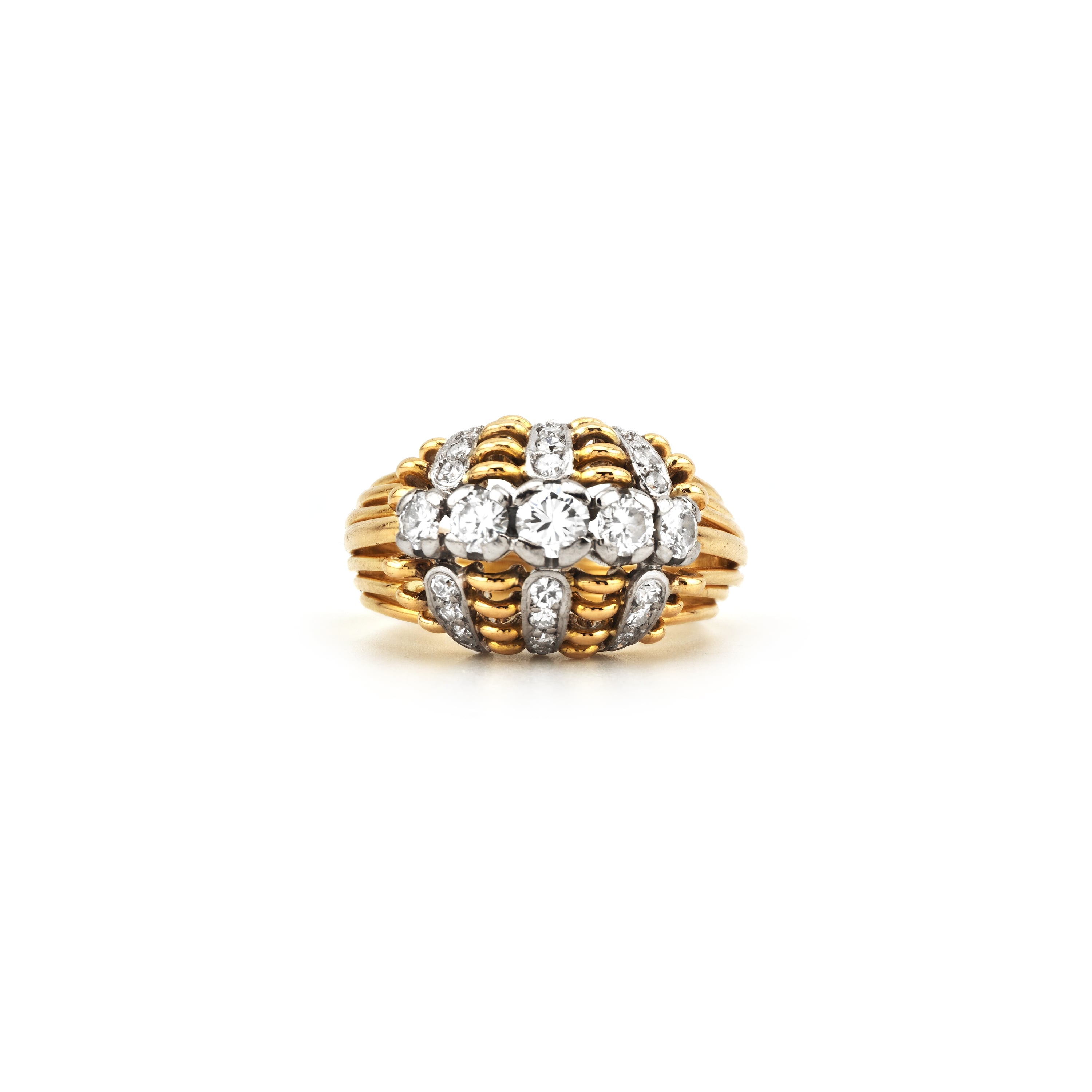Schilling Designer Diamantring 750er Gold um 1960 (5)