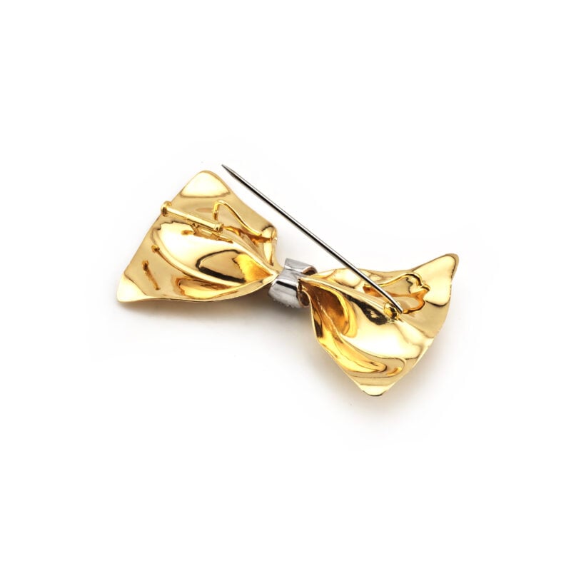 Schleifenform Diamantbrosche / Anhänger 750er Gold