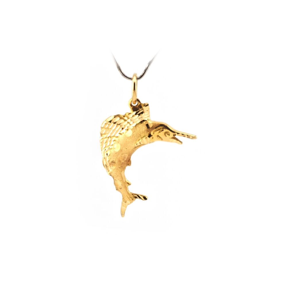 Schwertfisch Anhänger 3D 750er Gold
