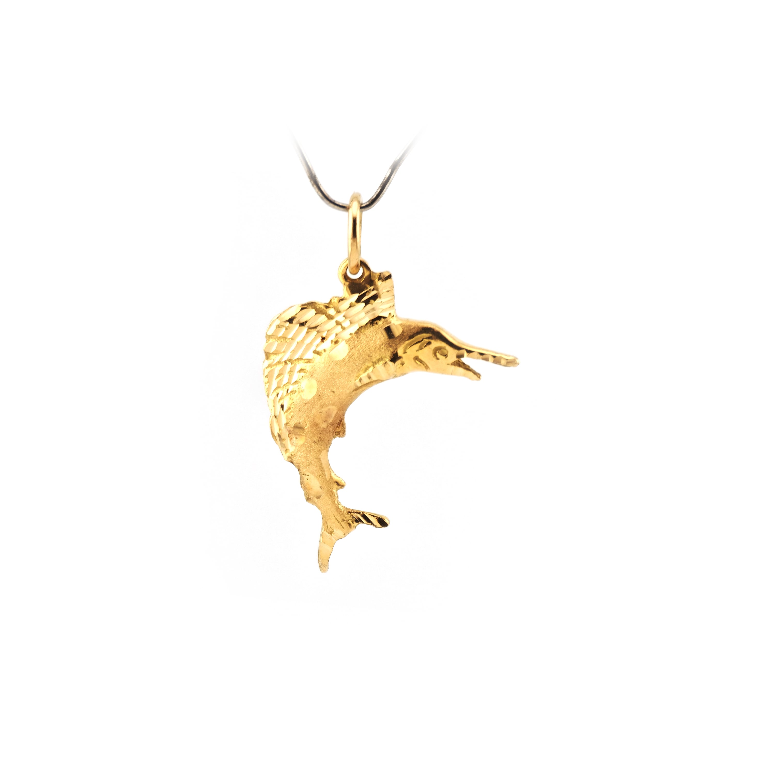 Schwertfisch Anhänger 3D 750er Gold