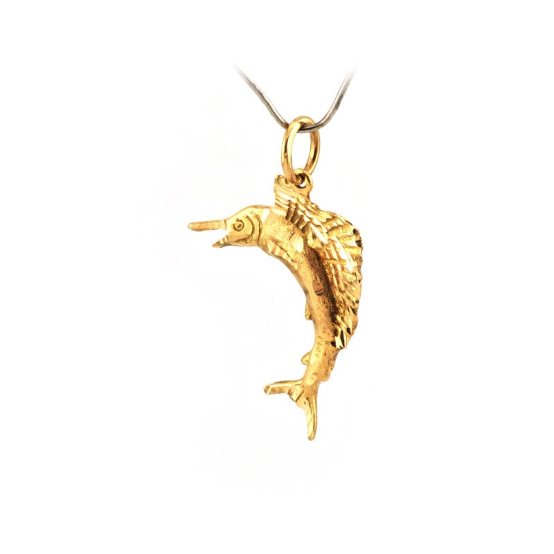 Schwertfisch Anhänger 3D 750er Gold 3 Schwertfisch Anhänger 3D 750er Gold