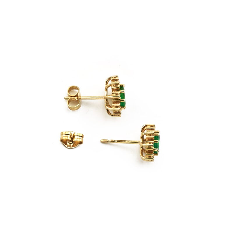 Smaragd Diamant Ohrstecker Oval in 585er Gold